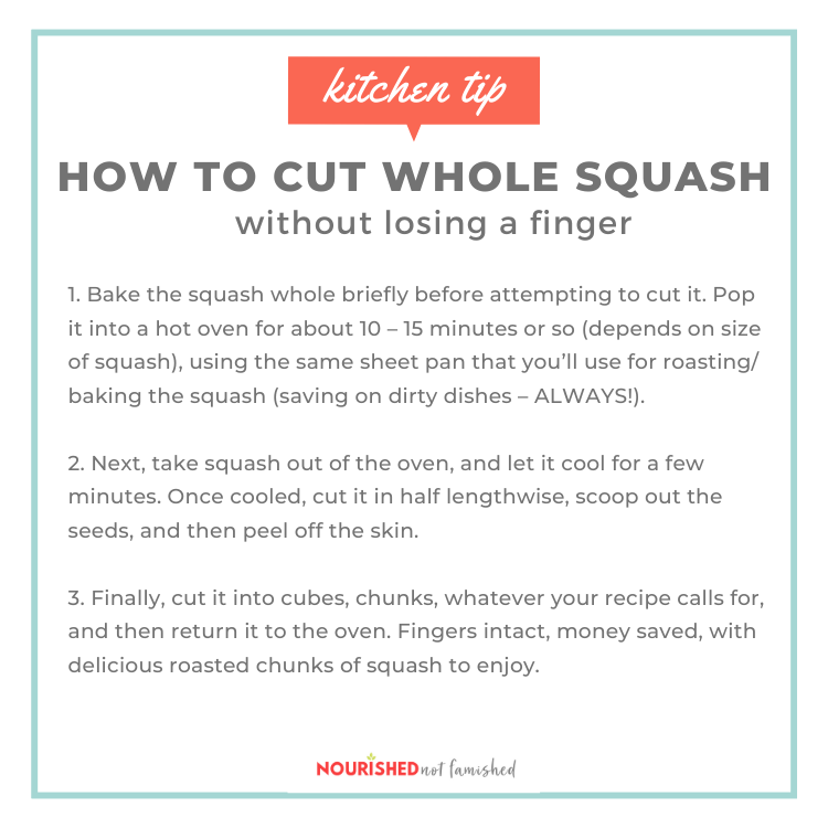 instructions on cutting squash safely