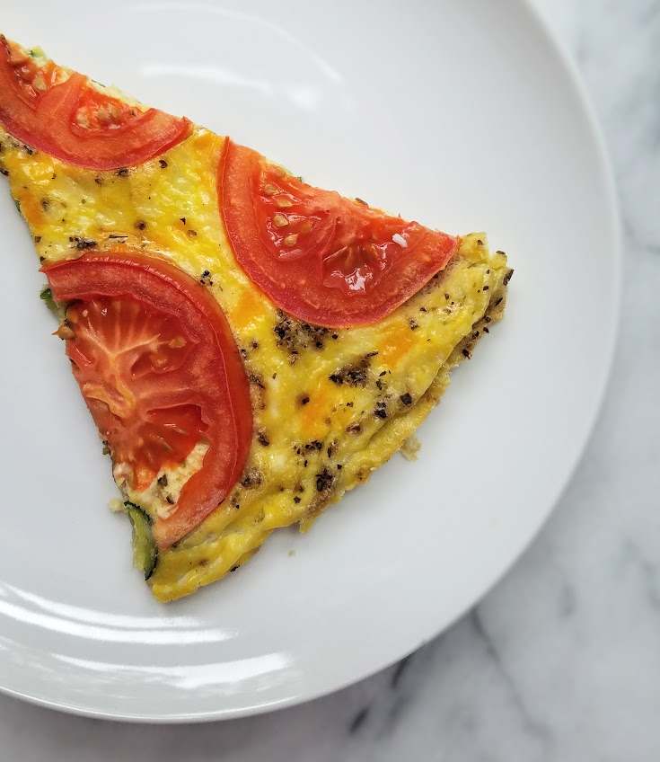 Frittata made with tomatoes and zucchini